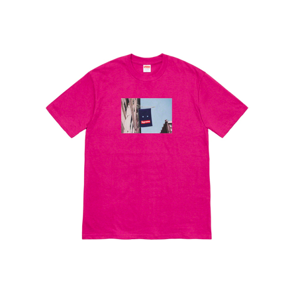 Supreme FW19 Week 1 Banner Tee Magenta T