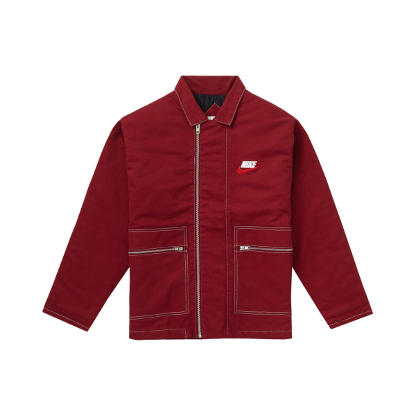 Supreme FW18 x Nike Double Zip Quilted Work Jacket Burgundy