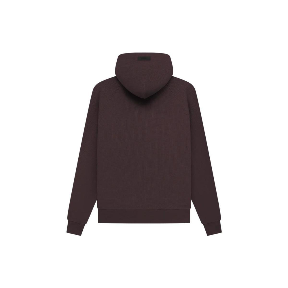 Fear of God Essentials SS23 Waffle Raglan Hoodie Plum Logo