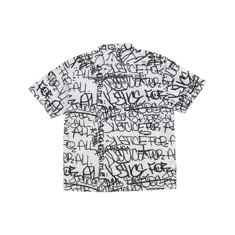 Supreme FW18 x Comme des Garcons SHIRT Graphic S/S Shirt White