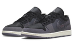 Jordan Air Jordan 1 low se craft "inside out" trendy material stitching wear-resistant low help retro basketball shoes Men's black ash