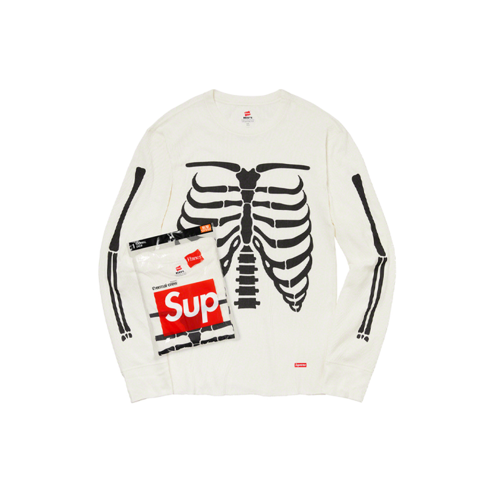 Supreme Week 15 x Hanes x Bones Thermal Crew （1 Pack） Logo T