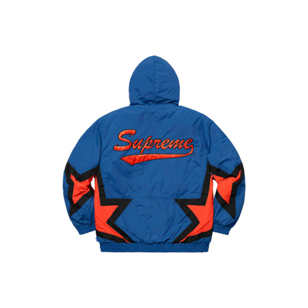 Supreme SS19 Stars Puffy Jacket Royal logo
