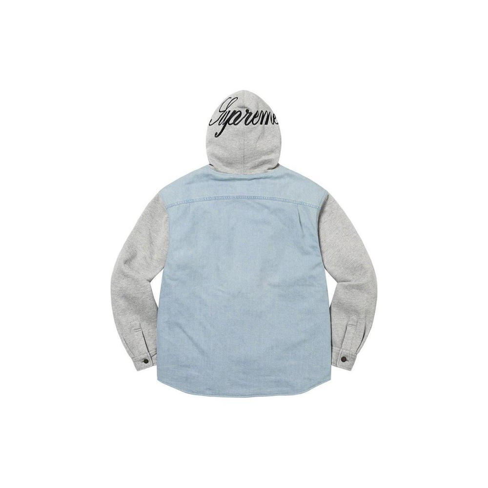 Supreme FW22 Week 12 Fleece Hooded Denim Shirt Logo