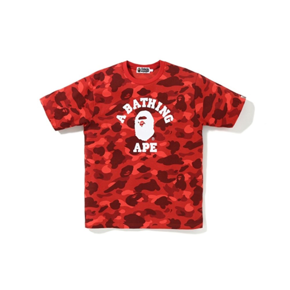 A BATHING APE Color Camo College Tee T