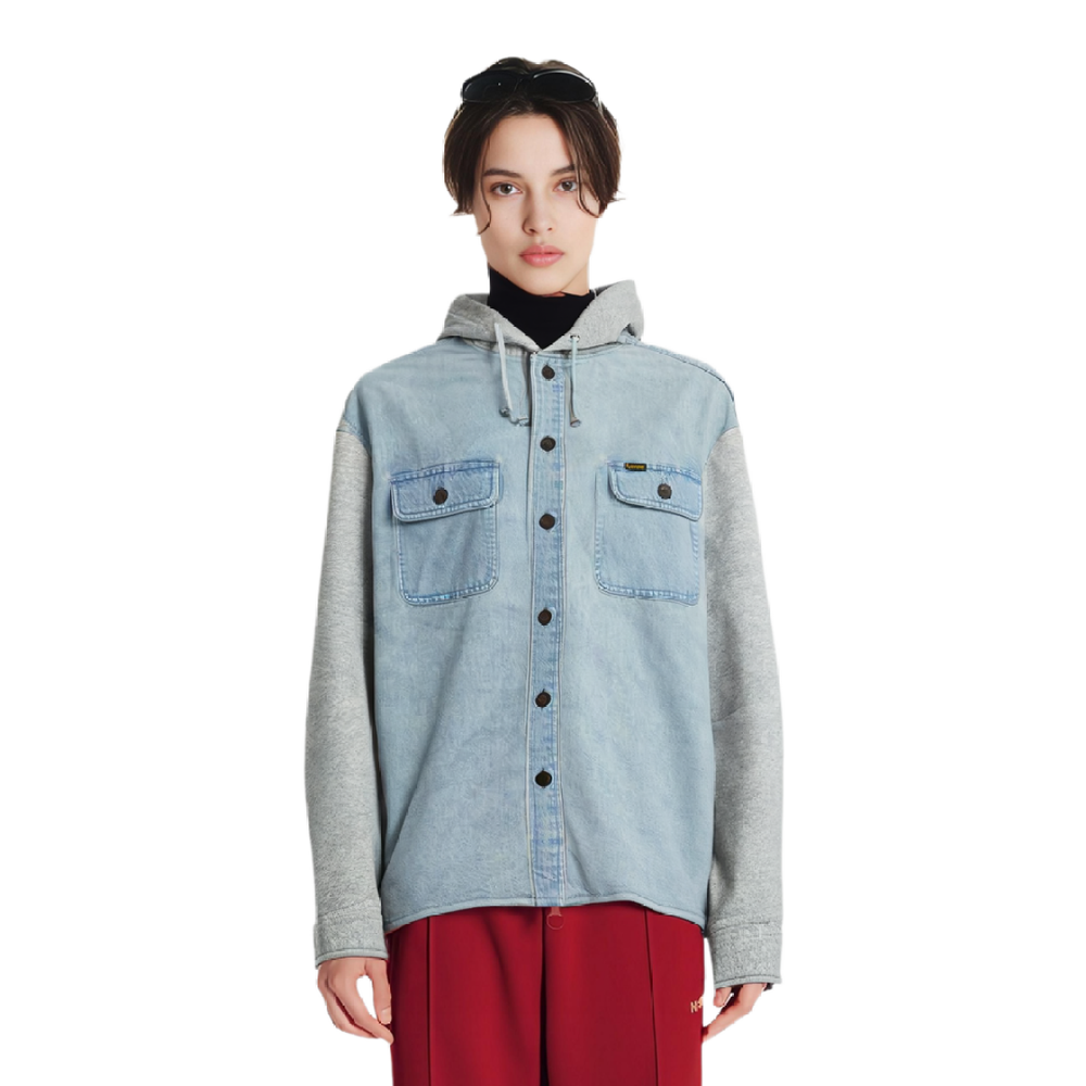 Supreme FW22 Week 12 Fleece Hooded Denim Shirt Logo