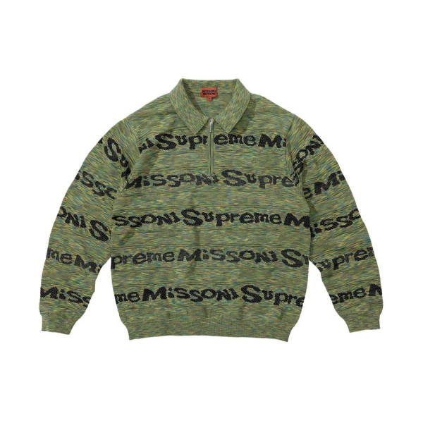 Supreme FW21 Week 13 x MISSONI FW21 Zip L/S Polo Logo Polo