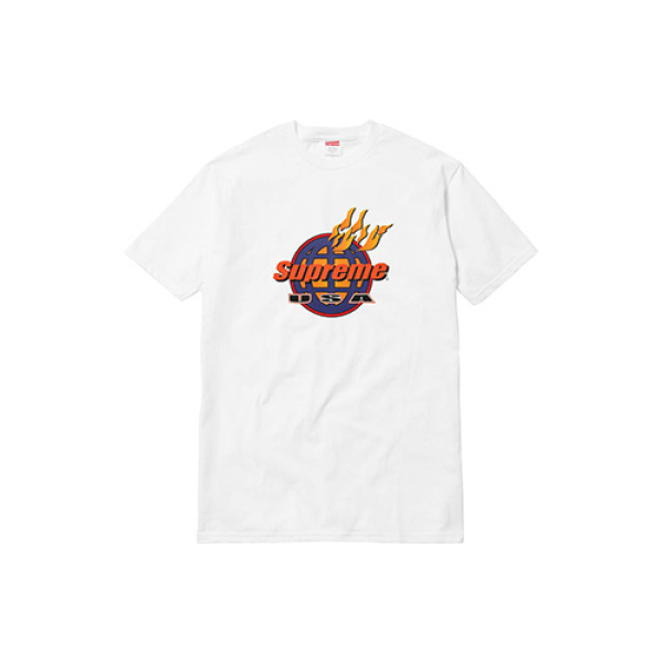 Supreme FW17 Fire Tee White LOGO T