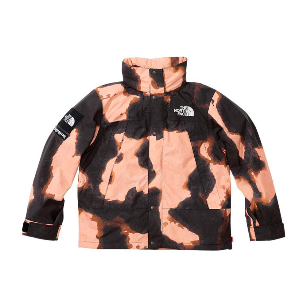 Supreme Week 17 x The North Face Bleached Denim Print Mountain Jacket