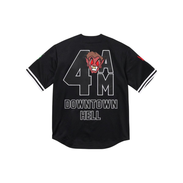 Supreme x Mitchell & Ness FW23 WEEK5 DOWNTOWN HELL BASEBALL JERSEY T