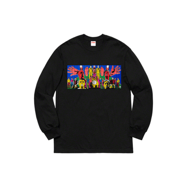 Supreme SS19 Gilbert x George DEATH AFTER LIFE L/S Tee Black