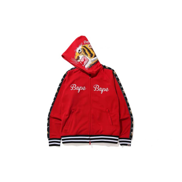 A BATHING APE Bape BAPE Tiger Jersey Full Zip Hoodie