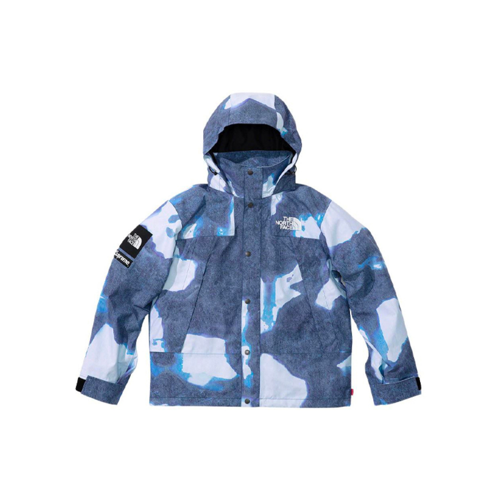 Supreme Week 17 x The North Face Bleached Denim Print Mountain Jacket