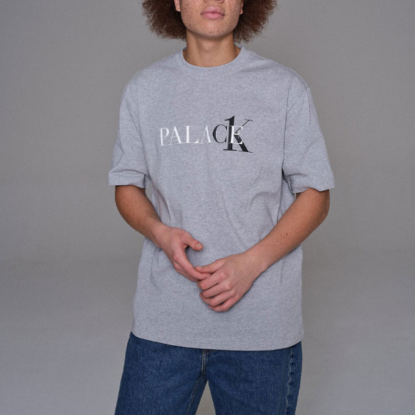 PALACE x Calvin Klein T-Shirt Light Grey Heather Logo T