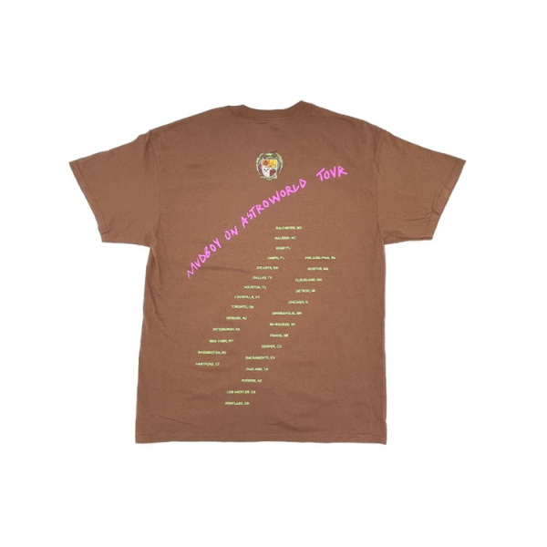 Travis Scott Cactus Jack x Sheck Wes Udboy On Astroworld Tour Tee Brown T