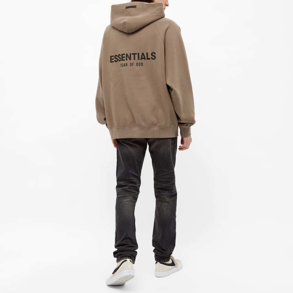 Fear of God Essentials Pull‑Over Hoodie Taupe Logo