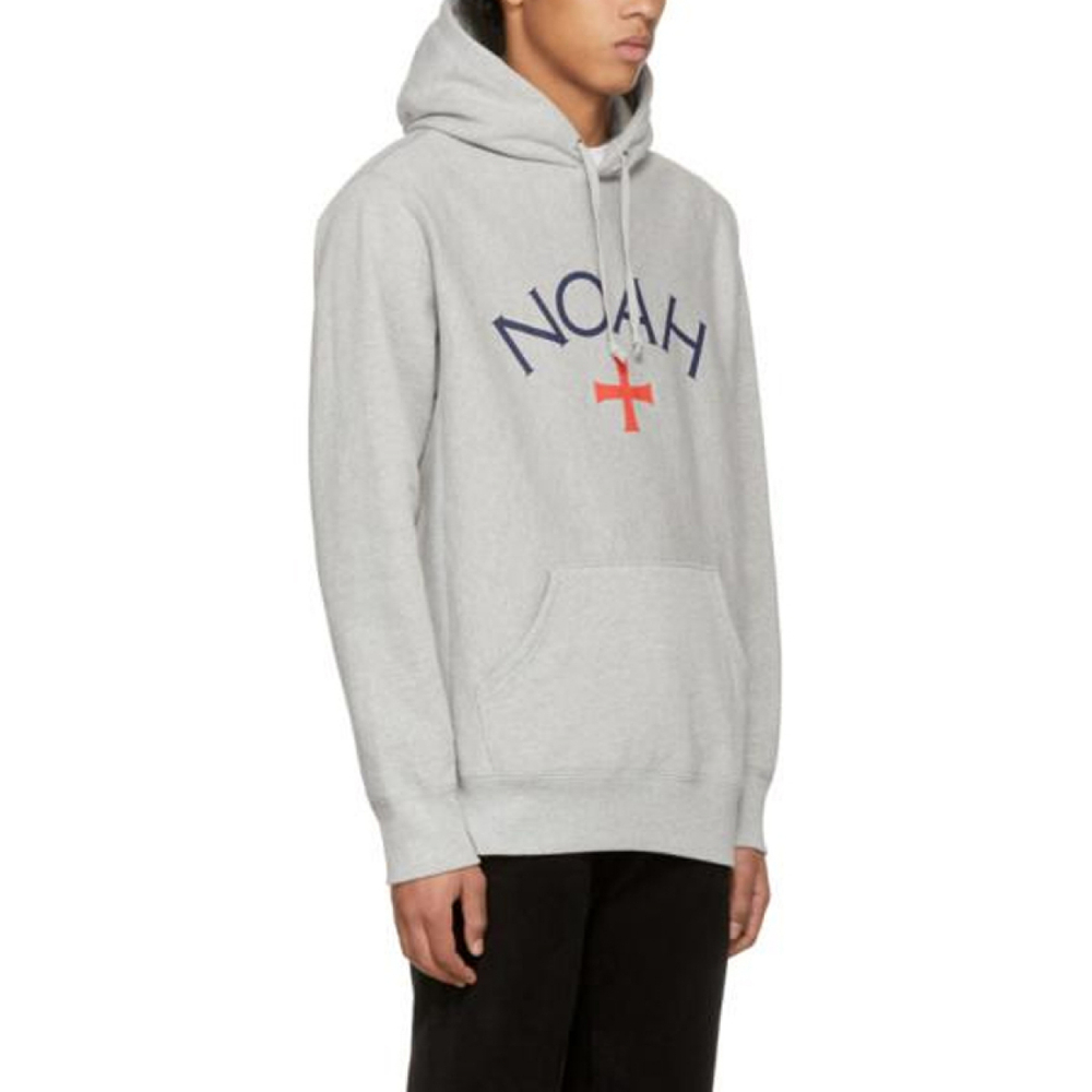 NOAH Core Logo Hoodie Heather Grey