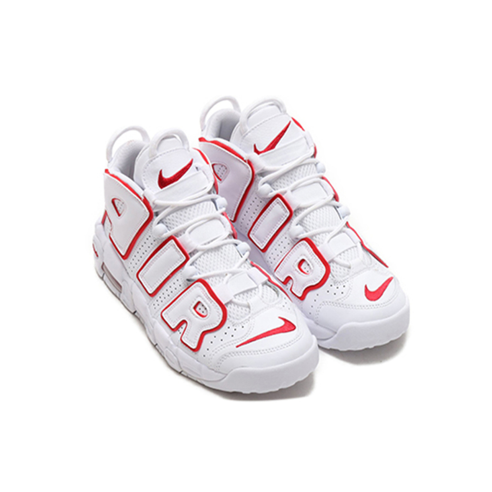 Nike Air More Uptempo White Varsity Red Outline"