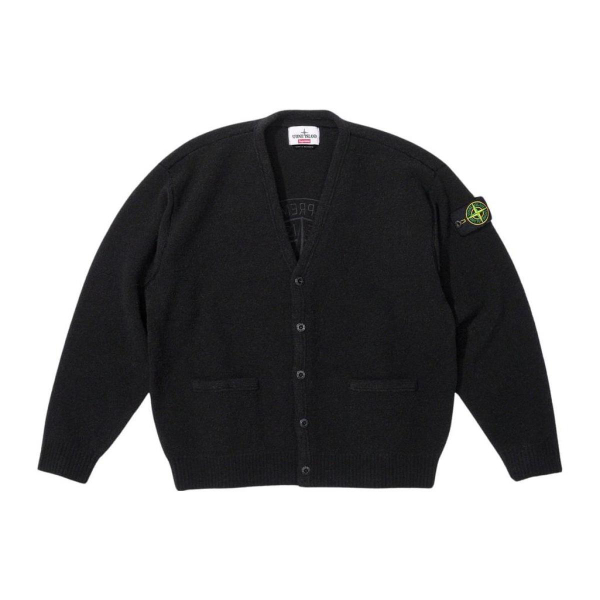 Supreme x STONE ISLAND FW23 WEEK10 BOUCLÉ CARDIGAN Logo V