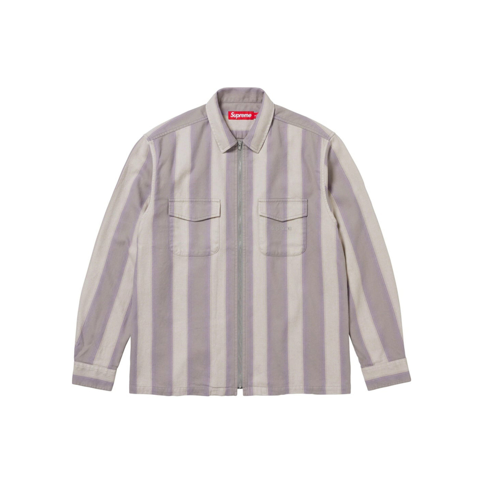 Supreme FW23 FW23 WEEK13 STRIPE FLANNEL ZIP UP SHIRT