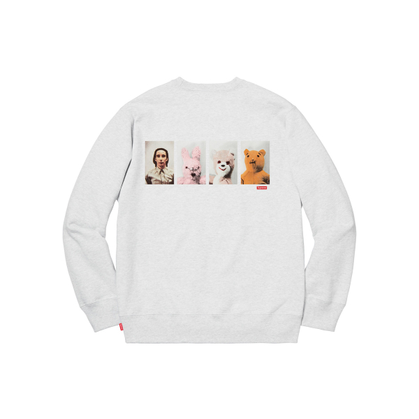 Supreme FW18 Mike Kelley AhhYouth! Crewneck Sweatshirt Ash Grey