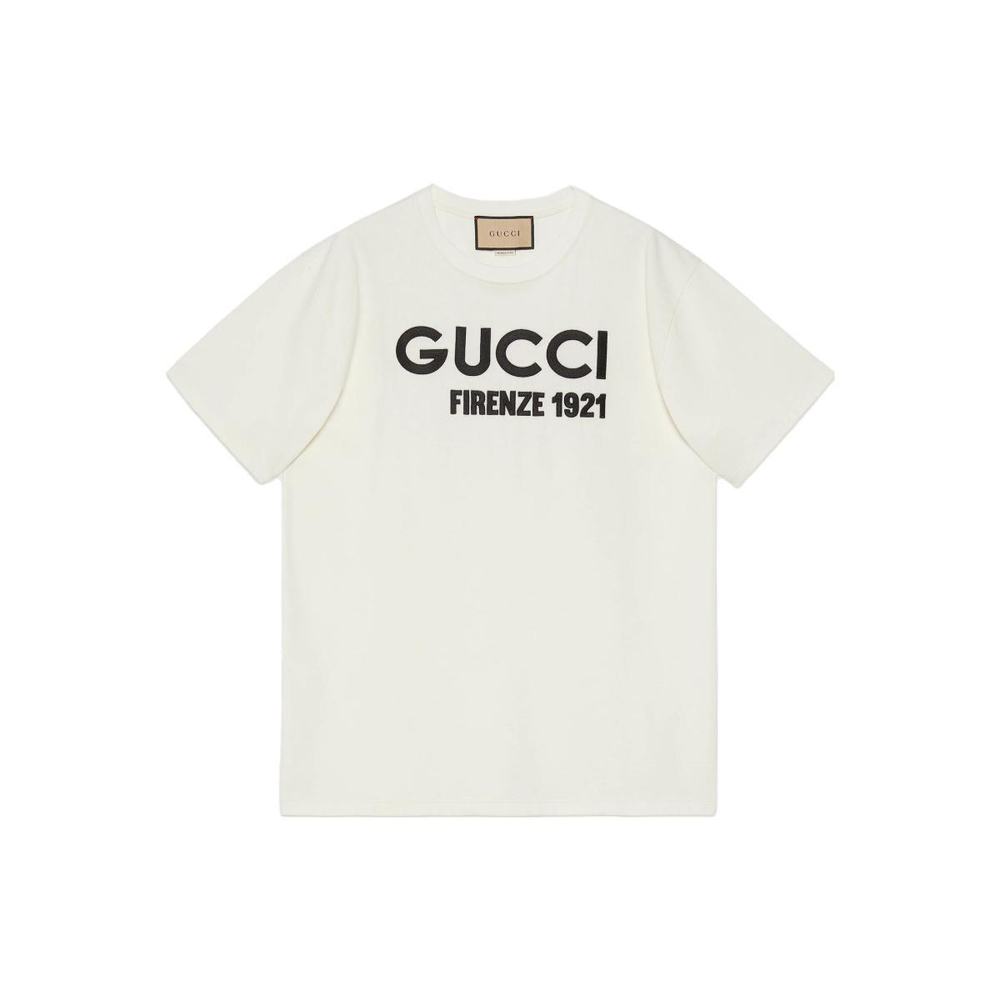 GUCCI Cotton Jersey T-Shirt With Embroidery Logo T