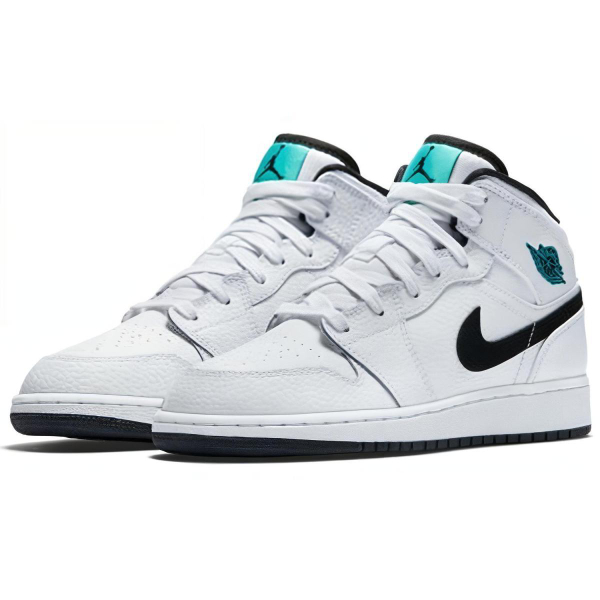 Jordan Air Jordan 1 Retro Mid White Black Hyper Jade