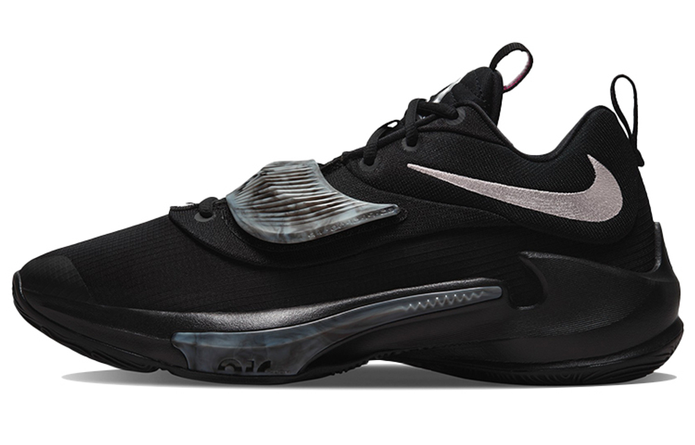 Nike Freak 3 Zoom EP letter brother round head lace-up TPU fabric synthetic leather shock absorption non-slip wear-resistant wrapping low-cut actual combat basketball shoes for men and women the same style black domestic version