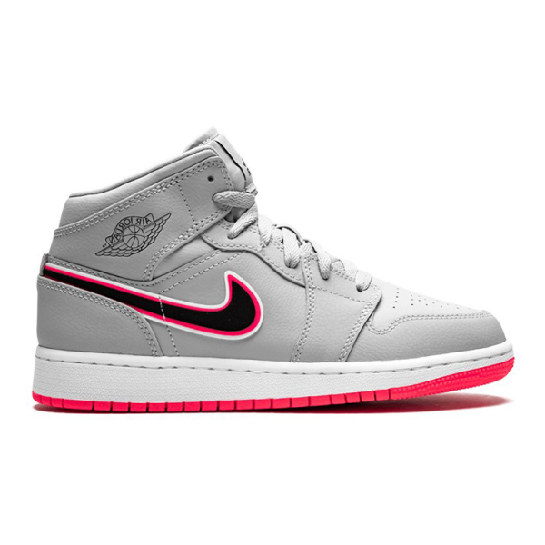 Jordan Air Jordan 1 Mid Wolf Grey Racer Pink Black
