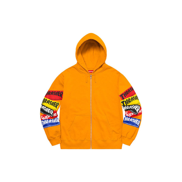 Supreme Week 5 x Thrasher Multi Logo Zip Up Hooded Sweatshirt