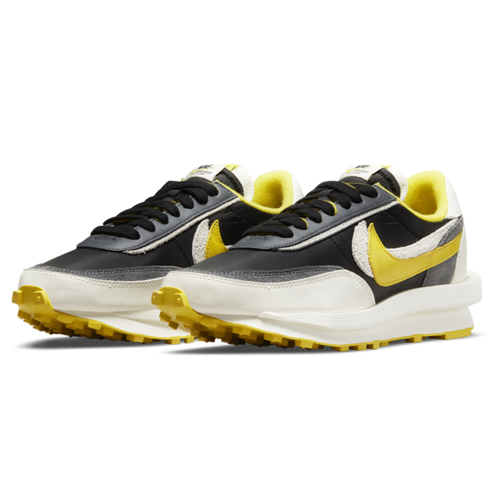Sacai x Nike LDWaffle black and bright citron