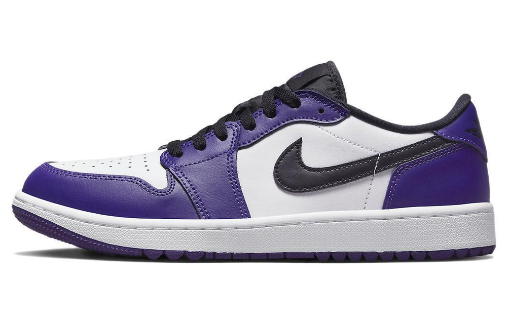 Jordan Air Jordan 1 Low Golf "Court Purple" Shock Absorption Anti-slip Wear Low Help Retro Basketball Shoes Purple White