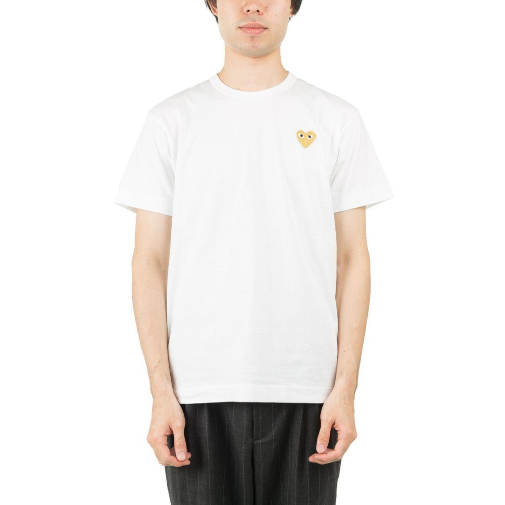 CDG Play Gold Heart T-Shirt T