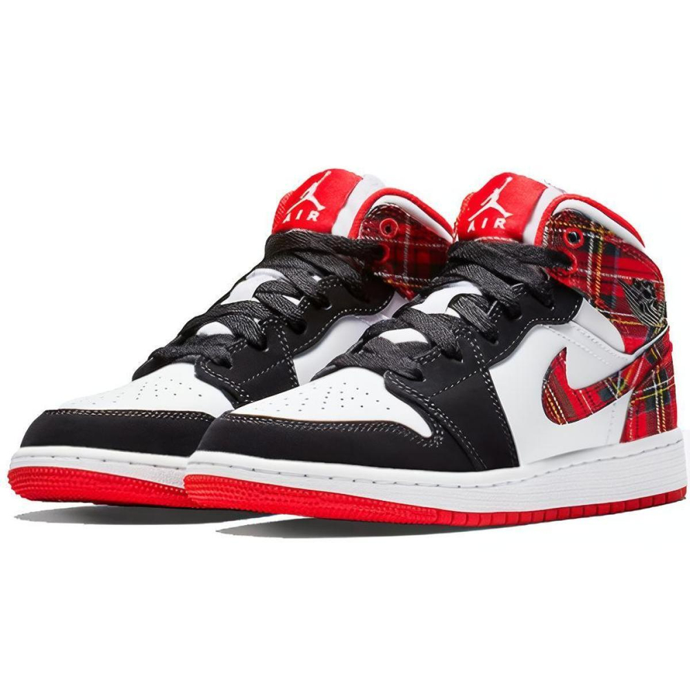 Jordan Air Jordan 1 Mid White Plaid