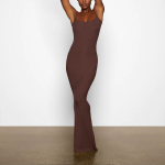 SKIMS SOFT LOUNGE LONG SLIP DRESS /COCOA