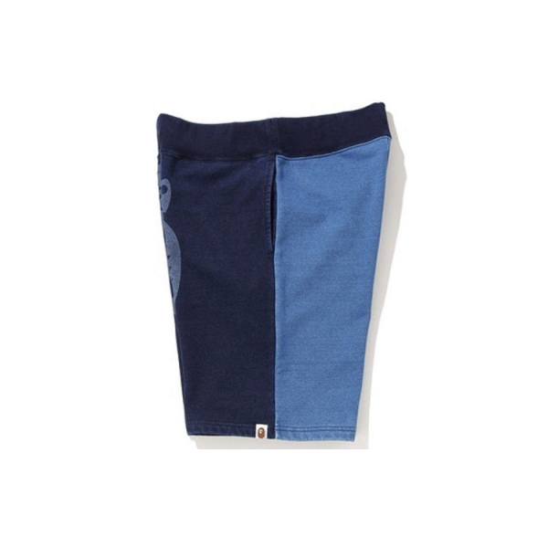 BAPE Indigo Tiger Shark Sweat Shorts