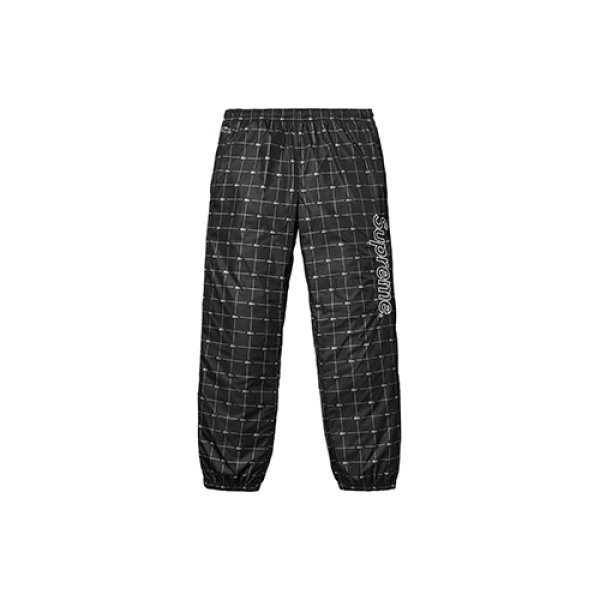Supreme SS18 x Lacoste Reflective Grid Nylon Track Pant Black