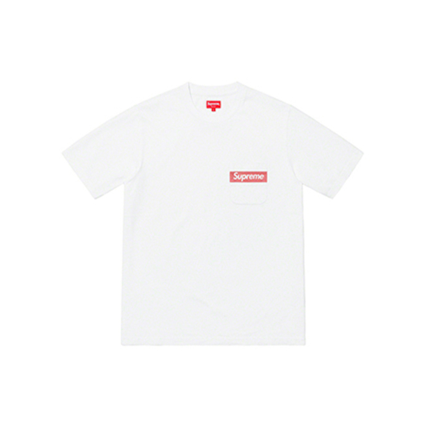 Supreme SS19 Mesh Stripe Pocket Tee White T