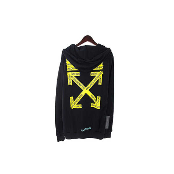 OFF-WHITE Zipped Fire Tape Hoodie