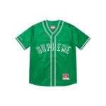 Supreme SS23 Week 1 x MITCHELL & NESS SATIN BASEBALL JERSEY Logo T