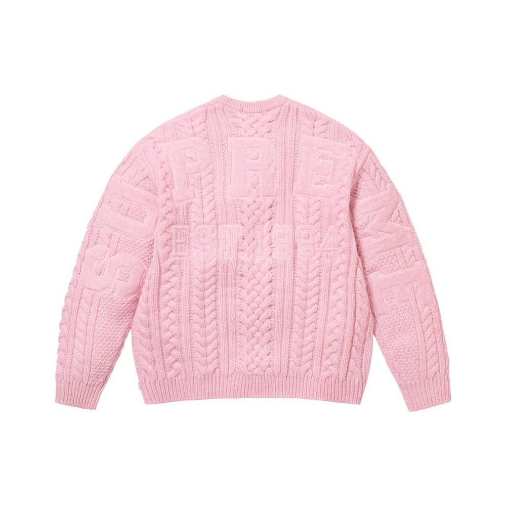 Supreme FW23 WEEK15 APPLIQUÉ CABLE KNIT SWEATER