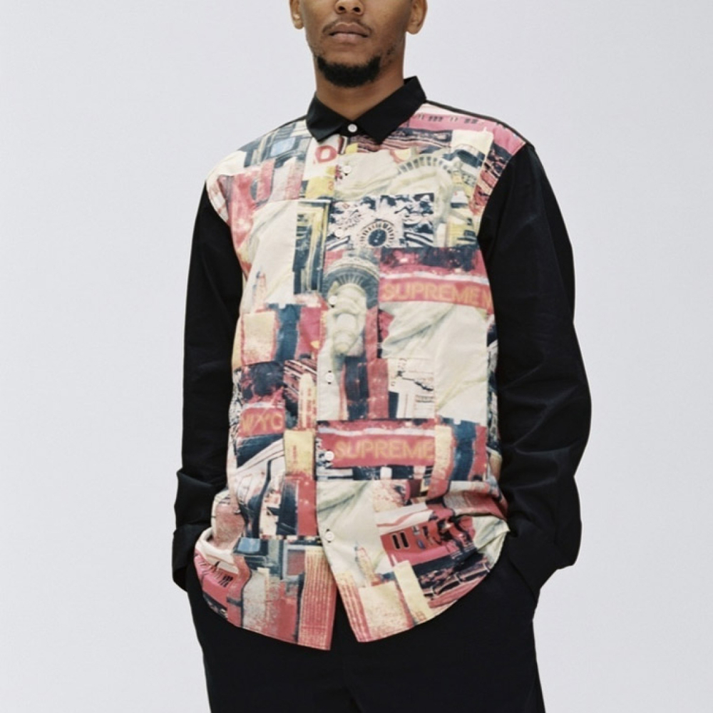 Supreme FW18 x Comme des Garcons SHIRT Patchwork Button Up Shirt Multicolor