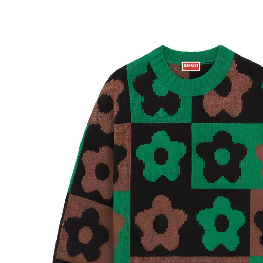KENZO boke Flower Checkerboard Checked Jumper