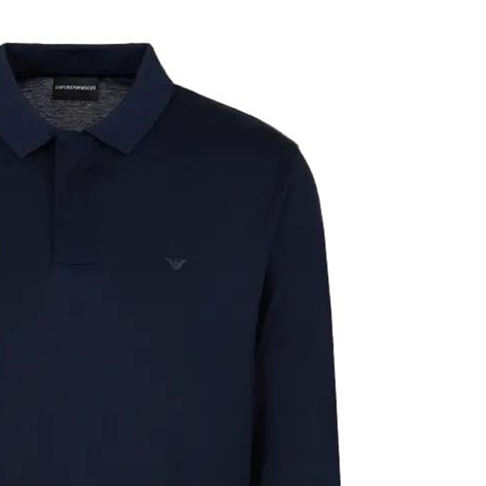 EMPORIO ARMANI/ Solid dark fly long sleeve polo Polo Polo