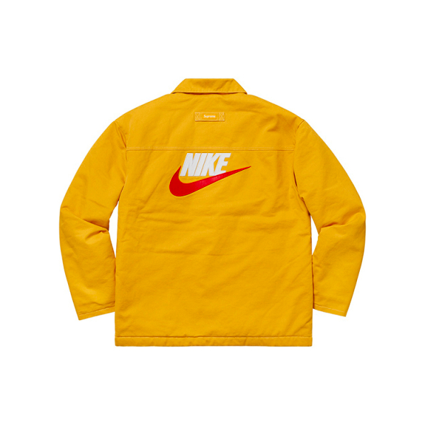 Supreme FW18 x Nike Double Zip Quilted Work Jacket Mustard