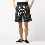 A BATHING APE Space Camo Shark Sweat Shorts