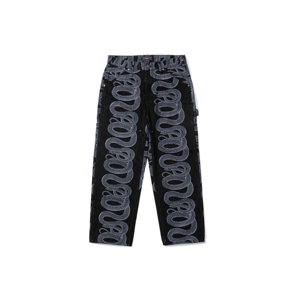 Supreme SS21 Week 4 x HYSTERIC GLAMOUR Snake Double Knee Denim Painter Pant