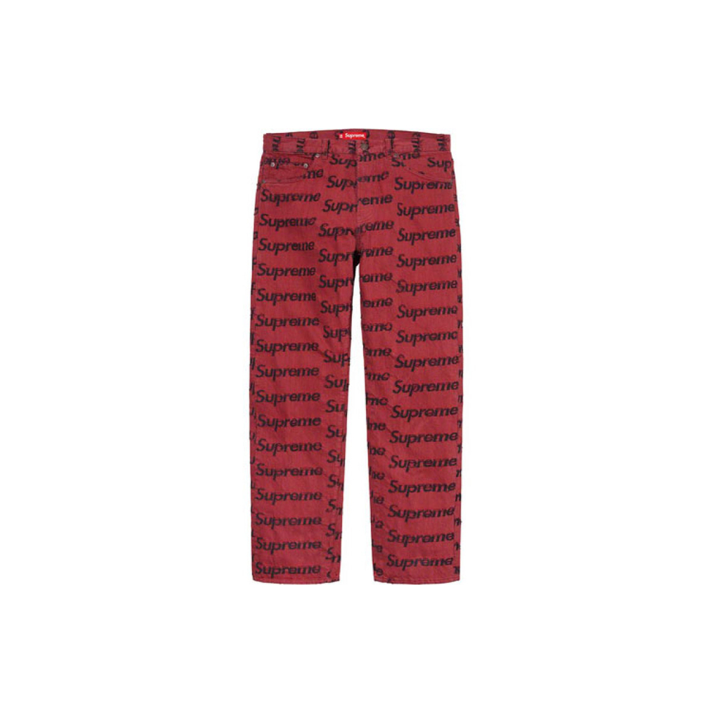 Supreme SS21 Week 10 Frayed Logos Regular Jean Logo
