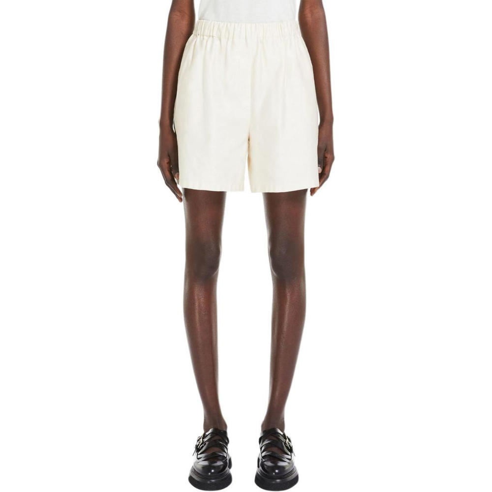 MaxMara Piadena Cotton Shorts With Monogram Embroidery