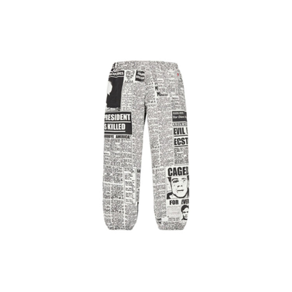 Supreme FW18 Newsprint Skate Pant White